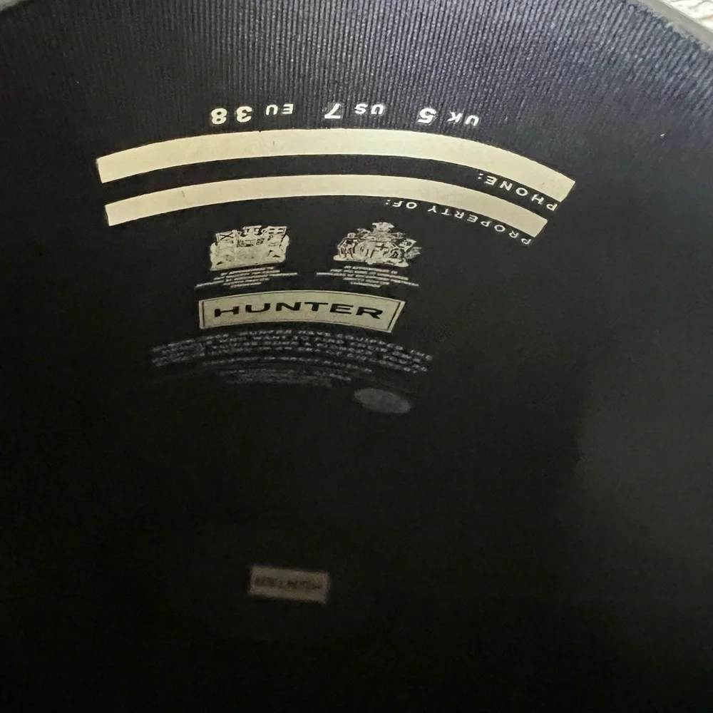 Navy Tall Original Hunter Boots - Sz 7 - Picture 2 of 3